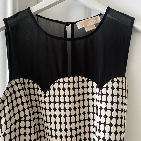 Pre-owned Michael Michael Kors Geo-Print Dress, Black/Cream, size 4 - Picture 6 of 13